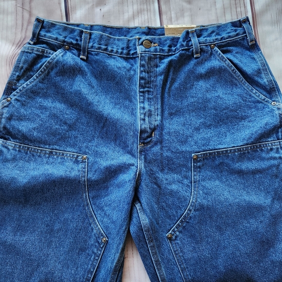 NWT Carhartt "Double Front Washed Logger Dungaree" Blue Jean #B73 DST Mens 38x30 - Picture 5 of 12